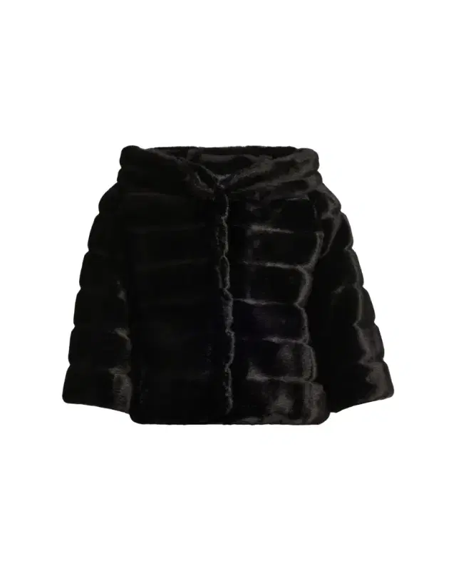 hort triped Faux-Fur wing Jacket