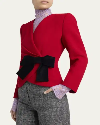 Valentino Garavani Bow Wrap Blazer Jacket | Thumbnail 5
