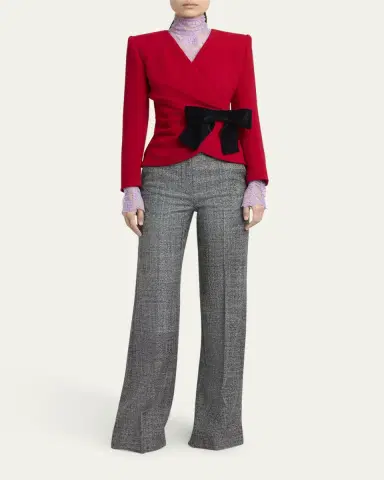 Valentino Garavani Bow Wrap Blazer Jacket | Thumbnail 6