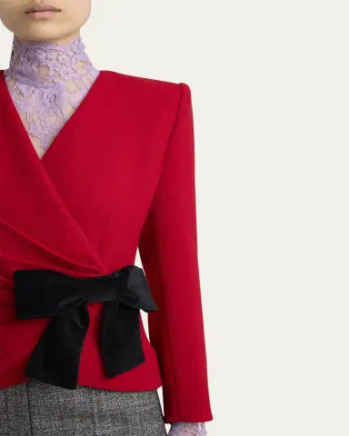 Valentino Garavani Bow Wrap Blazer Jacket | Thumbnail 9