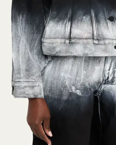 Melitta Baumeister Painted Glow Cropped Ombre Denim Jacket | Thumbnail 5 Melitta Baumeister Painted Glow Cropped Ombre Denim Jacket | Thumbnail 5