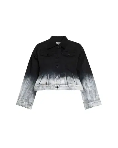Melitta Baumeister Painted Glow Cropped Ombre Denim Jacket | Thumbnail 1 Melitta Baumeister Painted Glow Cropped Ombre Denim Jacket | Thumbnail 1