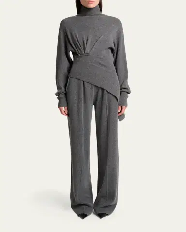 Lanvin Wool-Cashmere Relaxed-Leg Pull-On Trousers | Thumbnail 2 Lanvin Wool-Cashmere Relaxed-Leg Pull-On Trousers | Thumbnail 2