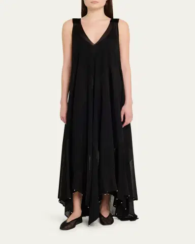 Lanvin Flowy Bow Asymmetric Maxi Dress | Thumbnail 2 Lanvin Flowy Bow Asymmetric Maxi Dress | Thumbnail 2