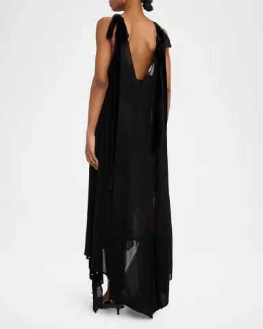 Lanvin Flowy Bow Asymmetric Maxi Dress | Thumbnail 7 Lanvin Flowy Bow Asymmetric Maxi Dress | Thumbnail 7