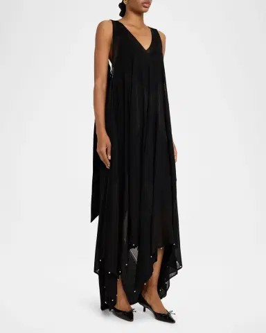 Lanvin Flowy Bow Asymmetric Maxi Dress | Thumbnail 8 Lanvin Flowy Bow Asymmetric Maxi Dress | Thumbnail 8