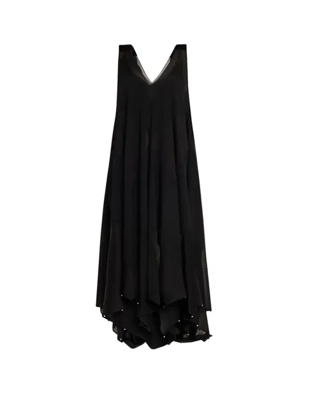 Flowy Bow Asymmetric Maxi Dress