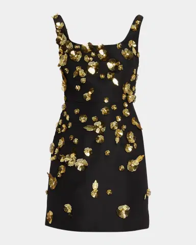 Carolina Herrera Crystal Flower Applique Sleeveless Mini Dress | Thumbnail 9