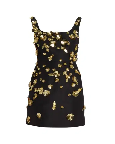 Carolina Herrera Crystal Flower Applique Sleeveless Mini Dress | Thumbnail 1