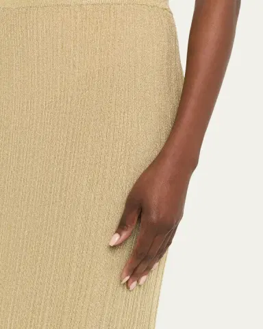 Simkhai Brighton Fluted Shimmer Plisse Midi Skirt | Thumbnail 5