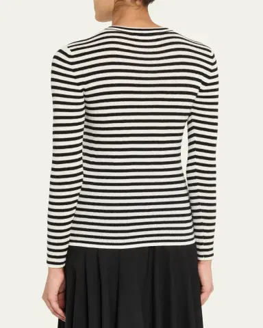 Lisa Yang Vivian Striped Long-Sleeve Cashmere T-Shirt | Thumbnail 3 Lisa Yang Vivian Striped Long-Sleeve Cashmere T-Shirt | Thumbnail 3