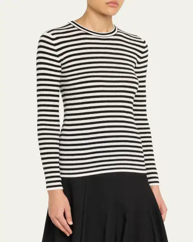 Lisa Yang Vivian Striped Long-Sleeve Cashmere T-Shirt | Thumbnail 4 Lisa Yang Vivian Striped Long-Sleeve Cashmere T-Shirt | Thumbnail 4