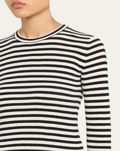 Lisa Yang Vivian Striped Long-Sleeve Cashmere T-Shirt | Thumbnail 5 Lisa Yang Vivian Striped Long-Sleeve Cashmere T-Shirt | Thumbnail 5