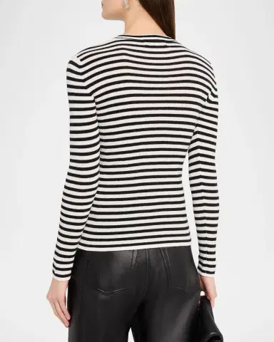 Lisa Yang Vivian Striped Long-Sleeve Cashmere T-Shirt | Thumbnail 7 Lisa Yang Vivian Striped Long-Sleeve Cashmere T-Shirt | Thumbnail 7
