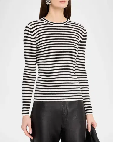 Lisa Yang Vivian Striped Long-Sleeve Cashmere T-Shirt | Thumbnail 8 Lisa Yang Vivian Striped Long-Sleeve Cashmere T-Shirt | Thumbnail 8