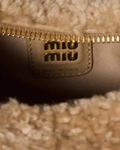 Miu Miu Wander Curly Shearling Top-Handle Bag | Thumbnail 2