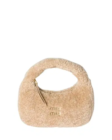 Miu Miu Wander Curly Shearling Top-Handle Bag | Thumbnail 1