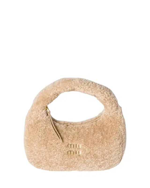 Wander Curly Shearling Top-Handle Bag