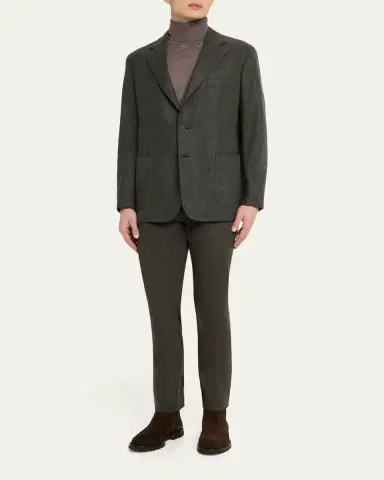 Anderson & Sheppard Men's Single-Breasted Wool Cashmere Sport Coat | Thumbnail 2 Anderson & Sheppard Men's Single-Breasted Wool Cashmere Sport Coat | Thumbnail 2