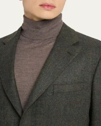 Anderson & Sheppard Men's Single-Breasted Wool Cashmere Sport Coat | Thumbnail 5 Anderson & Sheppard Men's Single-Breasted Wool Cashmere Sport Coat | Thumbnail 5