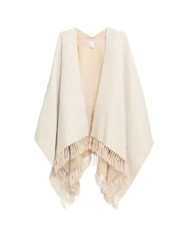Brunello Cucinelli Linen Platinum Fringed Poncho | Thumbnail 1 Brunello Cucinelli Linen Platinum Fringed Poncho | Thumbnail 1