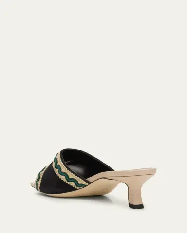 Manolo Blahnik 50mm Marebis Embroidered Crochet-Trim Suede Mules | Thumbnail 2 Manolo Blahnik 50mm Marebis Embroidered Crochet-Trim Suede Mules | Thumbnail 2