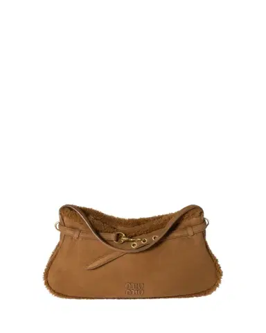 Miu Miu Aventure Belted Shearling & Suede Shoulder Bag | Thumbnail 1 Miu Miu Aventure Belted Shearling & Suede Shoulder Bag | Thumbnail 1