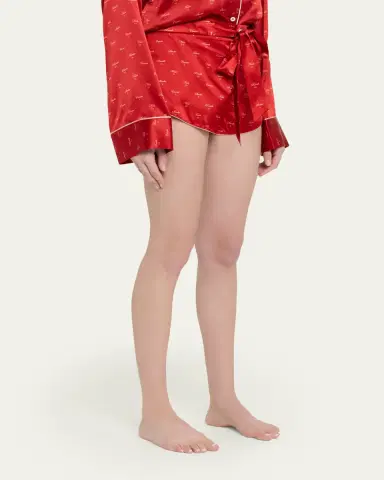 Kiki De Montparnasse Kiss-Print Silk Lounge Shorts | Thumbnail 4 Kiki De Montparnasse Kiss-Print Silk Lounge Shorts | Thumbnail 4