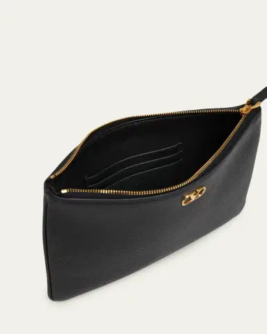 Valentino Garavani Medium Grain Leather Flat Pouch Bag | Thumbnail 4