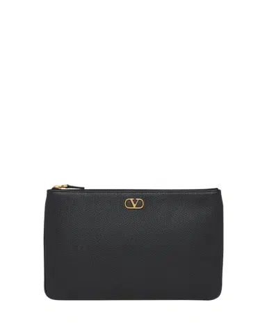 Valentino Garavani Medium Grain Leather Flat Pouch Bag | Thumbnail 1