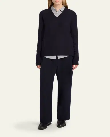 THE ROW Manyar V-Neck Cashmere Sweater | Thumbnail 2 THE ROW Manyar V-Neck Cashmere Sweater | Thumbnail 2