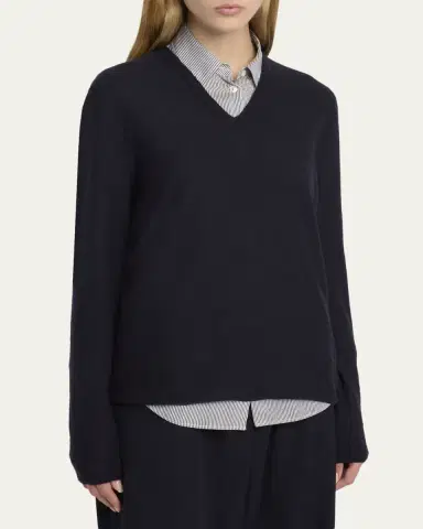 THE ROW Manyar V-Neck Cashmere Sweater | Thumbnail 4 THE ROW Manyar V-Neck Cashmere Sweater | Thumbnail 4