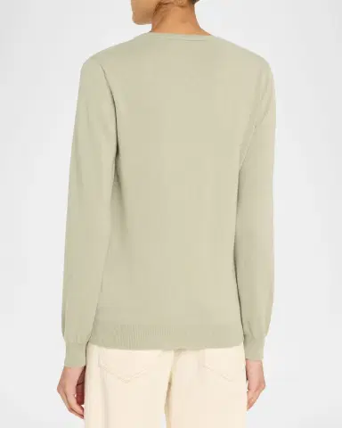 Brunello Cucinelli Monili-Trim V-Neck Cashmere Sweater | Thumbnail 7