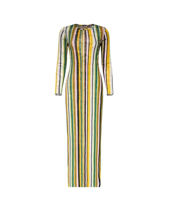 Arabella Reversible Multi-Print Long-Sleeve Maxi Dress