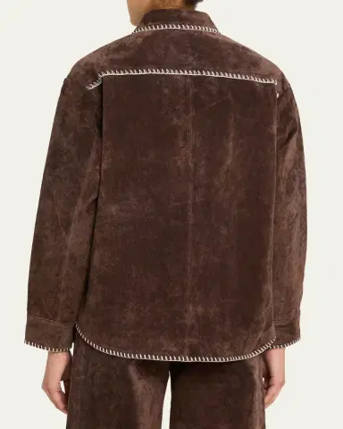 STILL HERE Long-Sleeve Western Suede Shirt | Thumbnail 3 STILL HERE Long-Sleeve Western Suede Shirt | Thumbnail 3