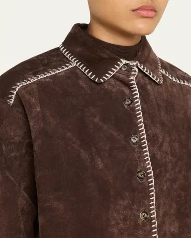 STILL HERE Long-Sleeve Western Suede Shirt | Thumbnail 5 STILL HERE Long-Sleeve Western Suede Shirt | Thumbnail 5