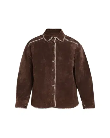 STILL HERE Long-Sleeve Western Suede Shirt | Thumbnail 1 STILL HERE Long-Sleeve Western Suede Shirt | Thumbnail 1