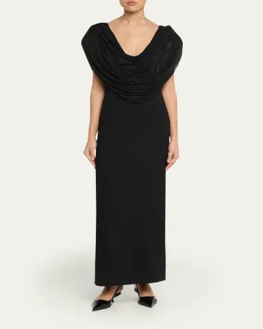 Ronny Kobo Cindi Draped Rhinestone-Embellished Bodysuit | Thumbnail 2