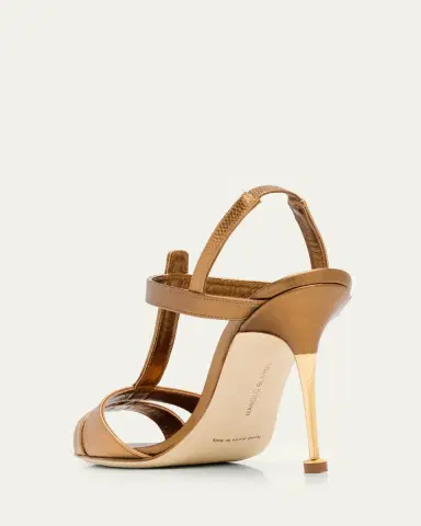 Manolo Blahnik 70mm Retaux Metallic Leather Sandals | Thumbnail 2 Manolo Blahnik 70mm Retaux Metallic Leather Sandals | Thumbnail 2