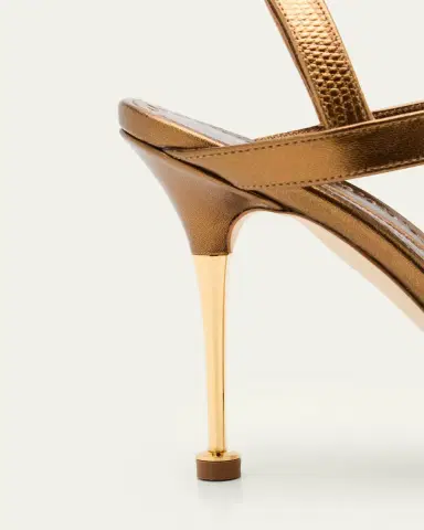 Manolo Blahnik 70mm Retaux Metallic Leather Sandals | Thumbnail 3 Manolo Blahnik 70mm Retaux Metallic Leather Sandals | Thumbnail 3