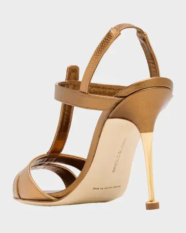 Manolo Blahnik 70mm Retaux Metallic Leather Sandals | Thumbnail 4 Manolo Blahnik 70mm Retaux Metallic Leather Sandals | Thumbnail 4