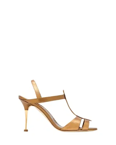 Manolo Blahnik 70mm Retaux Metallic Leather Sandals | Thumbnail 1 Manolo Blahnik 70mm Retaux Metallic Leather Sandals | Thumbnail 1