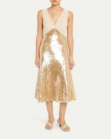Ronny Kobo Kassie Low-Back Lace & Sequin Midi Dress | Thumbnail 2