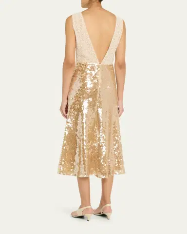 Ronny Kobo Kassie Low-Back Lace & Sequin Midi Dress | Thumbnail 3