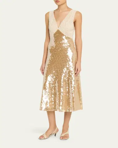 Ronny Kobo Kassie Low-Back Lace & Sequin Midi Dress | Thumbnail 4