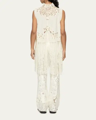 Sea Adelina Battenberg Lace Fringe-Trim Top | Thumbnail 3 Sea Adelina Battenberg Lace Fringe-Trim Top | Thumbnail 3