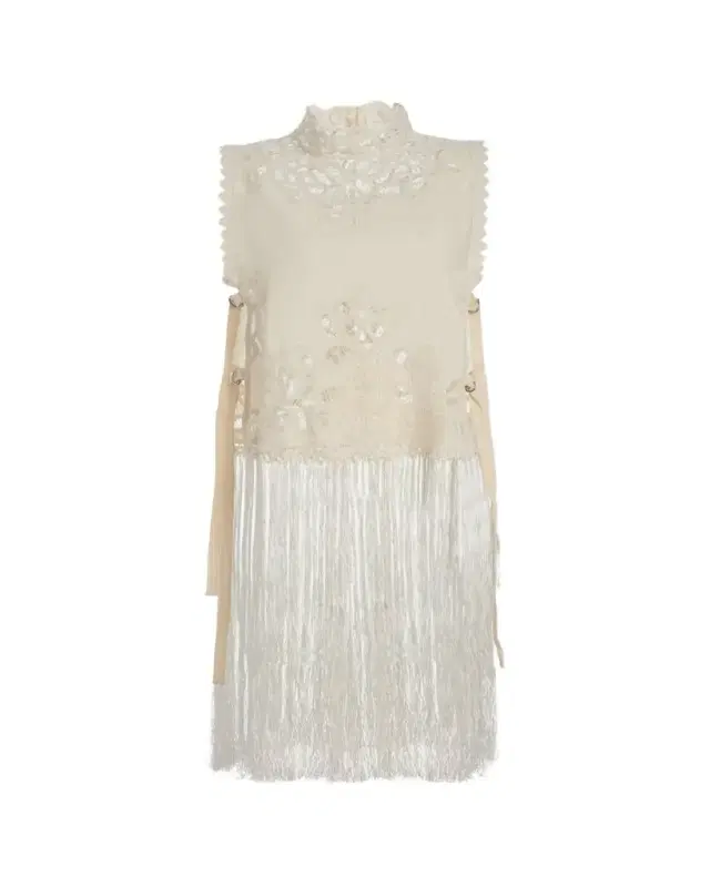 Adelina Battenberg Lace Fringe-Trim Top