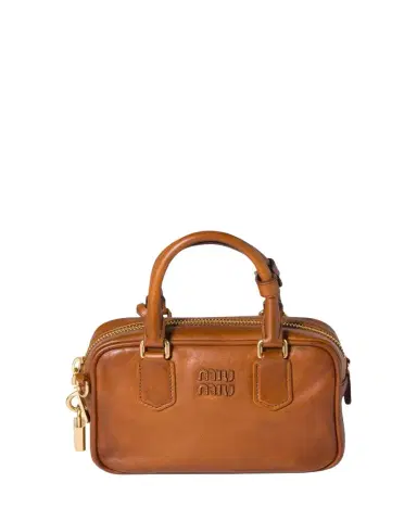 Miu Miu Arcadie Aged Leather Top-Handle Bag | Thumbnail 1 Miu Miu Arcadie Aged Leather Top-Handle Bag | Thumbnail 1