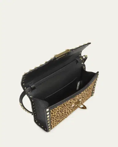 Valentino Garavani Small Animal-Print Calf Hair Rockstud Shoulder Bag | Thumbnail 4