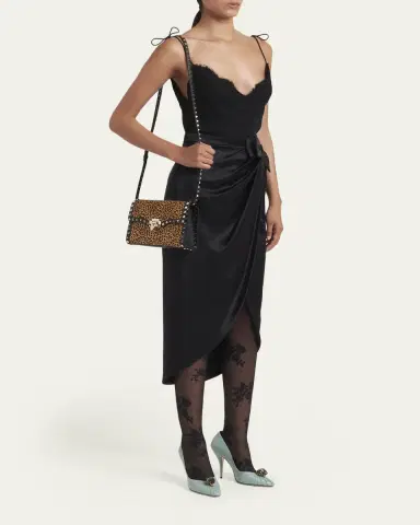 Valentino Garavani Small Animal-Print Calf Hair Rockstud Shoulder Bag | Thumbnail 5